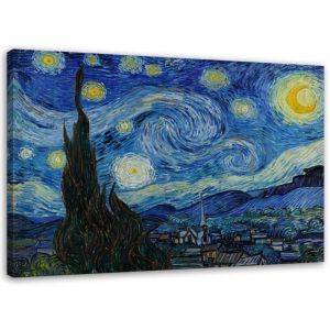 Feeby - Tableau sur toile, Nuit &eacute;toil&eacute;e - Reproduction v. van Gogh - 100x70