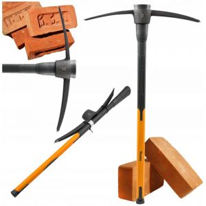 Bradas, Pioche en fibre de verre - 2000 g - Noir et orange - Antid&eacute;rapante - Ergonomique et durable