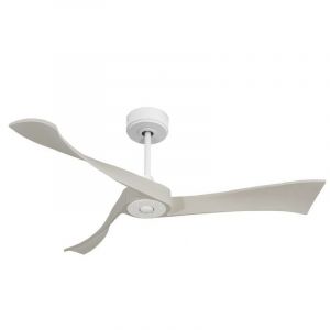 Klassfan - Twist , Ventilateur déstratificateur d'air, pales bois blanc 132 Cm, moteur blanc sans lumière