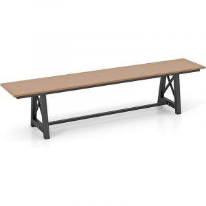 Banc de Jardin Extérieur, 183 cm Banc de Patio sans Dossier en hdpe pour 3-4 Personnes, Banc Extérieur sans Dossier pour Jardin, Porche et Parc,