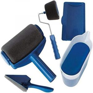 Kit de Rouleau &agrave; Peinture avec R&eacute;servoir - Syst&egrave;me anti-goutte - Poign&eacute;e t&eacute;lescopique - Accessoires inclus - Id&eacute;al pour tous types de murs - Verre