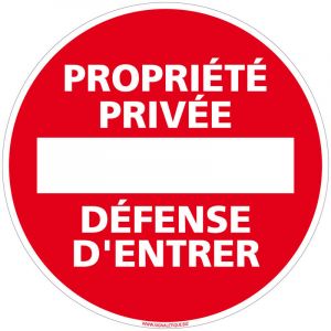 Panneau Interdiction de Stationner, Panneau de Signalisation Taille Standard 250 mm. Propri&eacute;t&eacute; priv&eacute;e d&eacute;fense d'entrer . - Propri&eacute;t&eacute; priv&eacute;e d&eacute;fense