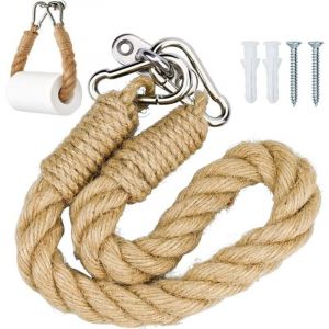 Porte Papier Toilette Corde, Porte-Serviette en Corde de Chanvre Porte-Rouleau en Corde Bois Vintage Deco WC