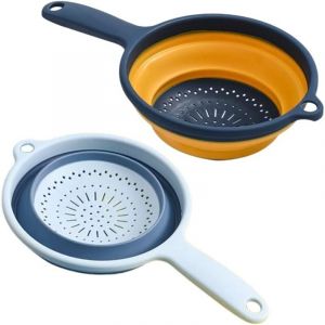 Passoire pliable, passoires pliables en silicone, passoires pliables avec poignées, passoire pliable à fruits et légumes avec égouttoir à poignée