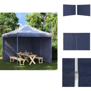 Vidaxl - Paroi de tente de r&eacute;ception 2pcs avec fermeture &eacute;clair pe Bleu - Pare-soleil Pliable - Abri Jardin - Tentes De R&eacute;ception - Toile De Tente