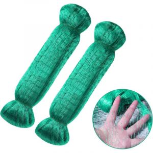 Filet Anti-Oiseaux Filet en Nylon pour Fruit Plant Fruit Filet Anti-Oiseaux Filet filet de protection 2pcs 4x10m Vert Maille de 15 mm