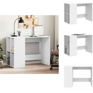 Vidaxl - Bureau blanc 102x50x75 cm bois d'ingénierie - Bureau Blanc - Bureau Design - Meuble De Bureau - Bureau Informatique - Bureau Compact