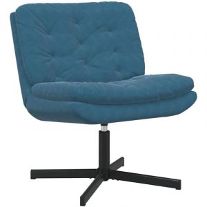Fauteuil de Salon，Chaise，Fauteuil relaxant pivotant Bleu 63 x 75 x 76 cm Velours CFW570515