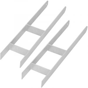 KOTARBAU&reg; Pied de poteau en H pour support d'ancrage en acier galvanis&eacute; 140 mm, lot de 2