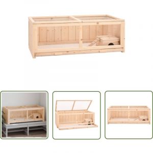 The Living Store - Cage &agrave; hamster 104x52x38 cm bois massif de sapin - Cage &agrave; Hamster - Maison Pour Hamster - Abri Pour Petit Animal - Accessoire Pour
