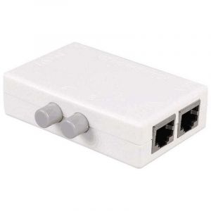 RJ45-Switch-Splitter-Wahlschalter, 2-Port-Netzwerk-Switch-Splitter-Wahlschalter (Hub) 1 Ausgang oder 1 Eingang 2 Ausg&auml;nge 100 m T 2-Wege RJ45