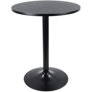 Table de Bar Ronde 60cm Table de bistrot Table de Bar Table d'appoint - Noir 74cm H - KKTONER