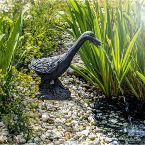 Figurine de gargouille oie jardin deau d&eacute;coration figurine de bassin esotec 100732