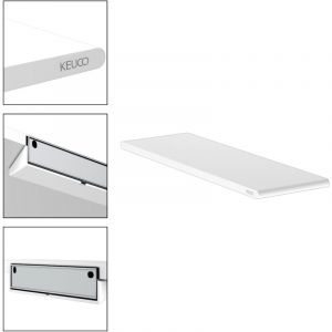 &Eacute;tag&egrave;re de douche &agrave; coller ou &agrave; percer KEUCO Rose, made in Germany, blanc mat, largeur 32,8 cm, kit de collage inclus, panier de douche, fixation