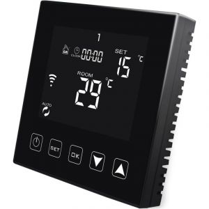 Thermostat Intelligent WiFi Noir pour Chauffage de l'eau par Le Sol 3A Compatible avec Alexa, Thermostat d'ambiance Connect&eacute; programmable Eau Chaude