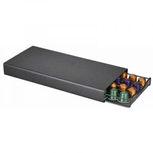 AlwaysH Tiroir &agrave; Capsule de Caf&eacute; - Rangement Support pour Dosette Machine &agrave; Caf&eacute; Nespresso - Distributeur Range-Dosette 40 Capsules - Noir