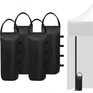 4 sacs de lestage cylindriques noirs pour auvents, sacs lourds pour tentes avec publicit&eacute; ext&eacute;rieure, sacs de lestage coupe-vent pour auvents