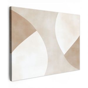 TABLEAU SUR TOILE Marron - Japandi - Abstrait Tableau D&eacute;coration Murale Salon Tableaux muraux 80x60 cm