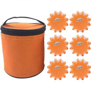 Gyrophare Led Orange Puissant,Lampe Stroboscopique Voiture,Gyrophare Tracteur Agricole,Plat Gyrophare Led &agrave; Pile Aimant&eacute; Sans Fil D'avertissement