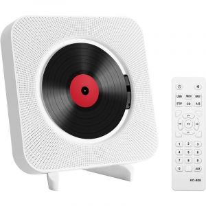 Lecteur de CD Portable de Bureau avec Bluetooth - Lecteur CD Musical Mural multifuctional intégré dans Les Haut-parleurs HiFi Home Audio Boombox avec