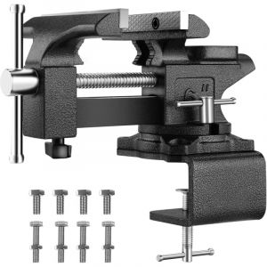 Teeno - tau d'Établi 150 mm Étaux d'Établi Acier moulé, Base Pivotante à 270 Degrés, Force de serrage de 1000 kg, Amovible et polyvalent, Deux