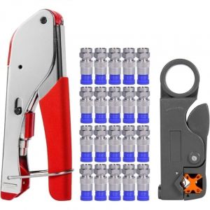 Compression Pliers Set Coaxial Cable Stripper Compression Crimper for RG58 RG59 RG6 RG-62 Coaxial Cable TV Cable