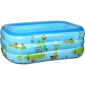 Piscine Gonflable, Piscine Gonflable Rectangulaire pour Enfants, Adultes, Famille, Piscine pour Enfants &agrave; Fond Mou pour Jardin, Cour, Ext&eacute;rieur,