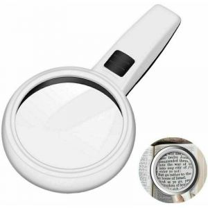 Fei Yu - Loupe de poche avec lumière, loupe 30X led Loupe de lecture avec lumière Loupe de lecture sans distorsion avec double lentille en verre Aide