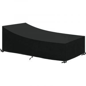 Housse Transat 210x75x40/80cm Noir Housse pour Chaise Longue Exterieur Housse Bain de Soleil Impermeable Housse de Protection pour Transat de Jardin,