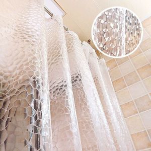 Fei Yu - Rideau de Douche de Salle de Bain, Cube d'eau Transparent 3D, Lavable à l'eau, sans moisissure, avec 12 œillets et Crochets en Plastique,