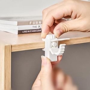 Support De Pince Porte-Rideaux 2Pcs Barre Transversale R&eacute;glable Tringle &agrave; Rideaux en Plastique Pour Stockage De Serviette Crochet pour Organisateur