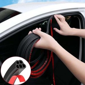 Joint Portiere Voiture, 5M Joint Porte Voiture Autocollante Joint Caoutchouc Protection Porte de Voiture Joint Fenetre Isolation pour Voitures,