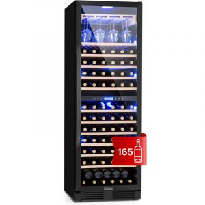 Klarstein - Cave a Vin Encastrable, Caves à Vin de 425L avec une Porte en Verre, Cave a Vins à Double Zone, Bar Intérieur/Extérieur, Frigo Vin, Cave