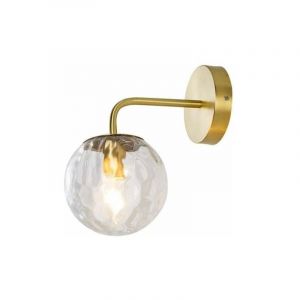 Ikodm - Applique murale Applique murale pour salon et entrée – Lampe moderne en verre avec abat-jour boule en métal et laiton, applique murale simple
