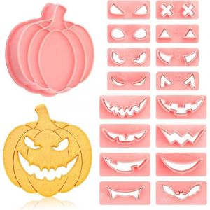 CCYKXA 17 Pcs Emporte Piece Halloween 3D Citrouille Emporte Pi&egrave;ce Patisserie Moule Biscuit Halloween Cookie Cutters Pour Fruits Sabl&eacute; G&acirc;teaux
