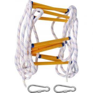 5M Echelle de Cordes, Échelle de Cordes d'évacuation, Échelle de Secours de Sécurité avec 2 Crochets