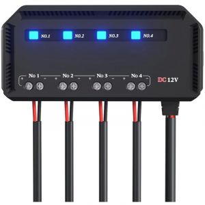 Bo&icirc;te de relais de fusible de voiture 12V - c&acirc;blage rapide 4 voies avec feux d'indicateur, fusibles 2/3/5A pour moto, phares, navigation,