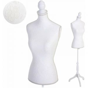 Buste de couture mannequin femme déco vitrine blanc DEC04055