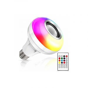 Music led Ampoule, E27 Haut Parleur Bluetooth rgb Changement de Couleur Ampoule avec Port usb avec Télécommande pour la Fêt - white - Ahlsen