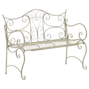Banc de jardin au style antique Tara en fer forg&eacute; Vert antique