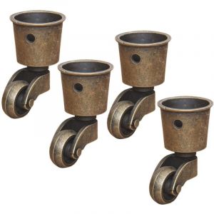 4 roulettes Pivotantes en Laiton Massif, Roulette de Meuble Haut de Gamme, Charge 440 Lbs, pour Canap&eacute; Table Basse Piano, avec Vis