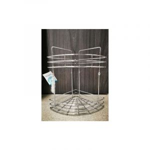 Étagère d'angle pour salle de bain, 2 niveaux, chromée