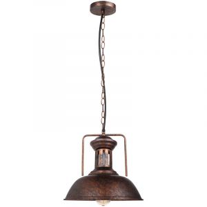 Wottes - Lustre Suspension Cr&eacute;atif Nostalgique Fer Forg&eacute; &Oslash;33CM E27 R&eacute;glable Lumi&egrave;re D&eacute;corative Caf&eacute; Restaurant Bar Rouille