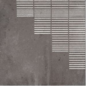 Carrelage gr&egrave;s c&eacute;rame effet terre cuite CHATEAU Lines - 18.5x18.5 cm Graphite - Mat - - bo&icirc;te de m2