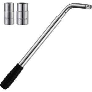 Clé Démonte-Roue Télescopique,clé de roue extensible en acier pour voiture, fourgonnette, camion, caravane (17 mm, 19 mm, 21 mm et 23 mm)