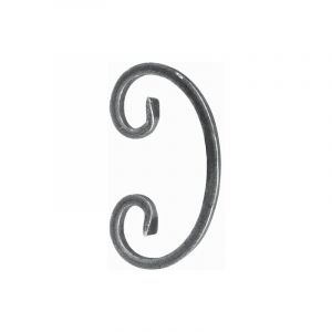 Volute en c finition coupe droite - Hauteur 135mm Largeur 75mm en carré de 8mm - Fer forgé - à souder Deco Fer Forge