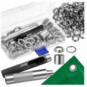 Sertisseuse &agrave; &oelig;illets 12 mm, presse manuelle, machine &agrave; &oelig;illets pour b&acirc;ches et banni&egrave;res + 50 jeux d'&oelig;illets