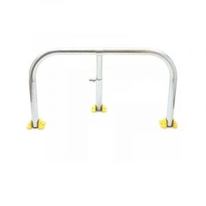 Ultra Secure - Arceau parking galvanis&eacute; pieds jaunes - arceau anti-stationnement avec serrure int&eacute;gr&eacute;e (barillet s'entrouvrant)