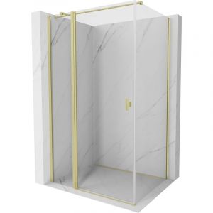 Mexen - Mist t cabine de douche pivotante 100 x 70 cm, transparent, or bross&eacute; - 8A4T-100-070-55-00