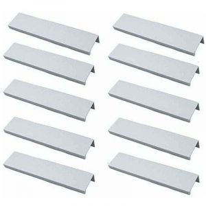ZVD-Lot de 10 Poign&eacute;e Profil Poign&eacute;e de Meuble Cuisine - Poign&eacute;e Invisible Poignee de Meuble Bross&eacute; Poign&eacute;e Meuble argent en Alliage d'Aluminium